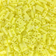 Miyuki quarter tila 5x1.2mm beads - Opaque yellow matted ab QTL-404FR